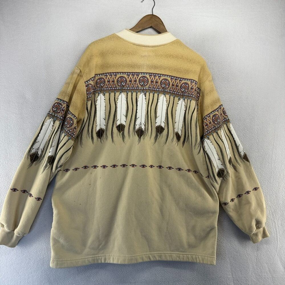 Vintage Art Unlimited Sweatshirt Women's One Size Cardigan Aztec All Over 90s - Picture 8 of 10
